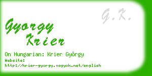 gyorgy krier business card